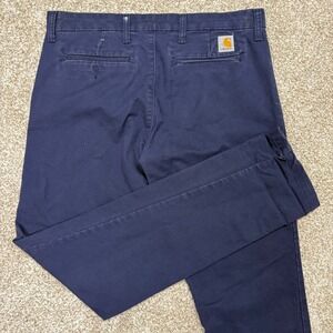 Carhartt WIP Sid Pant Navy Chinos Workwear Men's Size 34x34